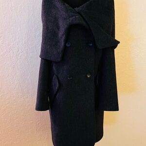 Zara Dark Gray Double-Breasted Pea‎ Coat